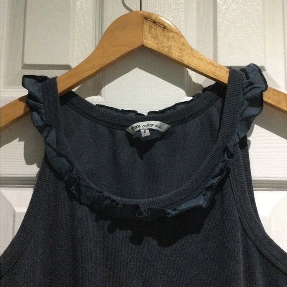 FMX Design Studio Chic Women’s Black Ruffled Tank Top - Picture 4 of 6